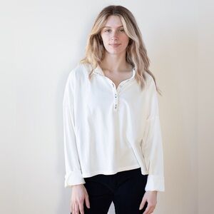 ASKK NY Oversized Henley in Ivory